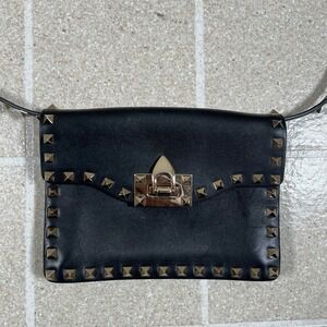 Valentino Garavani Rockstud Flip Lock Flap Bag Leather Medium